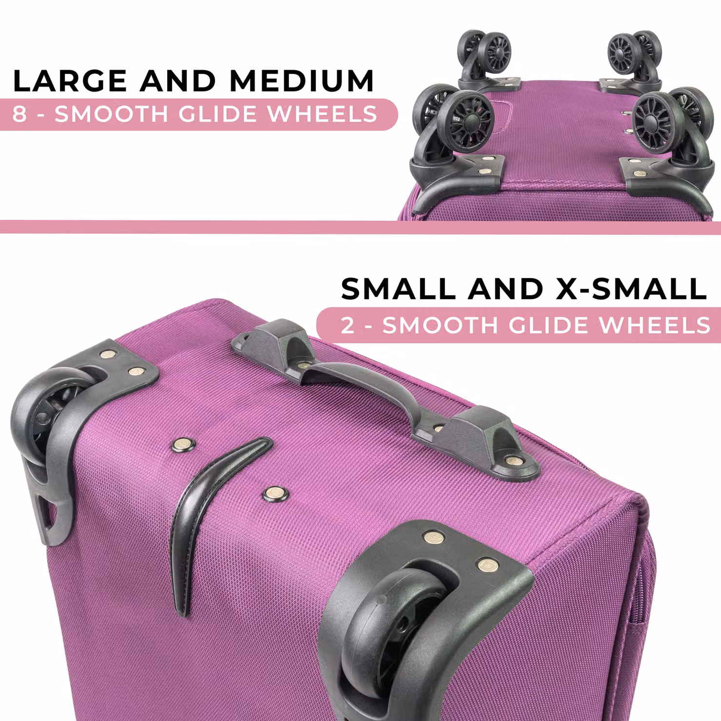 Pierre Cardin Purple Soft Shell Lightweight Wheeled Hold Suitcase, Large, W/D/H: 76.0 x 48.0 x 29.0 cm – 3