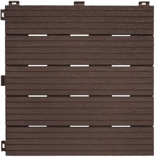 Oseasons Cosmopolitan ECO Interlocking Decking Tiles, 10 Pack, Coffee, 30 cm
