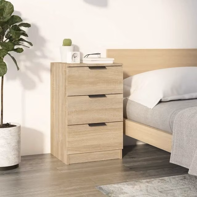 Berkfield Home Bedside Cabinet in Sonoma Oak Brown, W: 40 cm, D: 36 cm, H: 65 cm