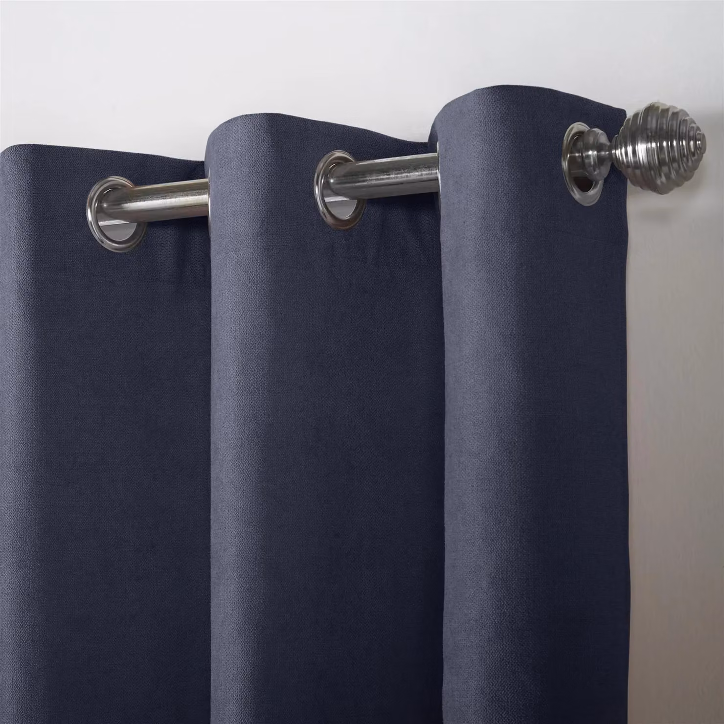 Luxury Living Velvet Chenille Eyelet Curtains, Blue, Width: 142 cm, Drop: 183 cm – 6
