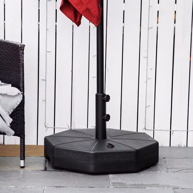 Outsunny Black Octagonal Garden Parasol Base