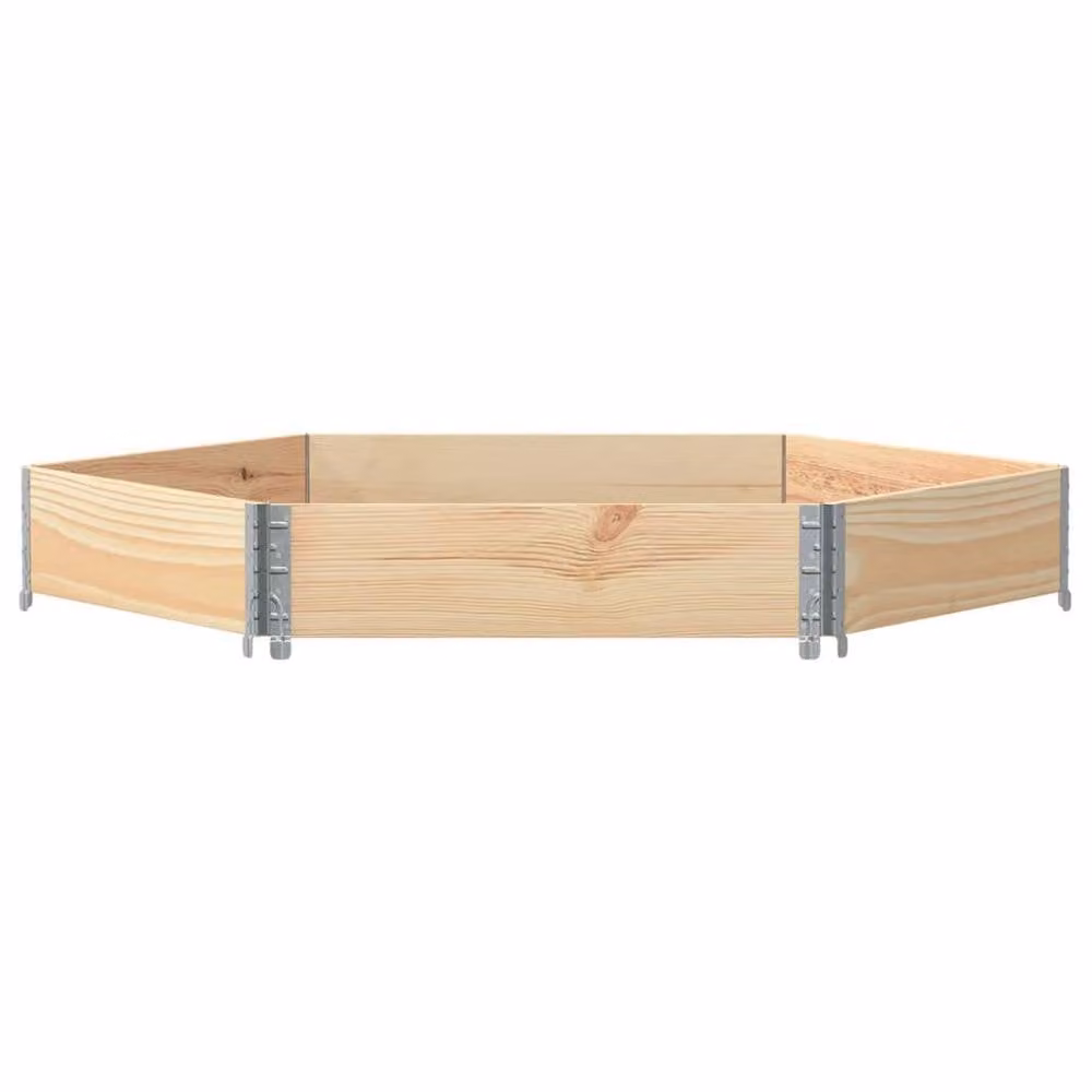 Berkfield Home Hexagon Raised Bed in Brown Solid Wood and Galvanised Steel, 160 x 160 cm