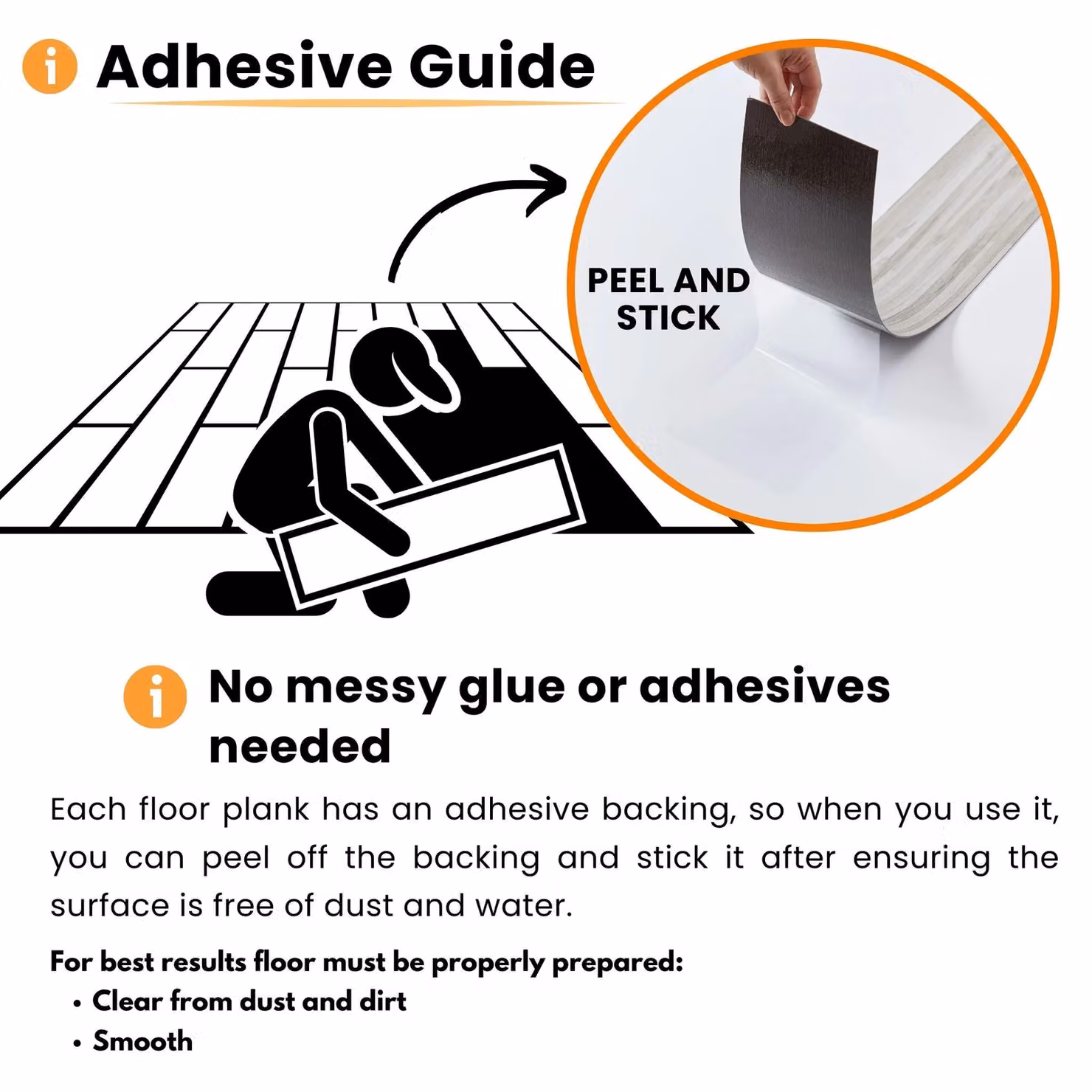 Novecrafto Self Adhesive Wood Effect Vinyl Floor Planks, Dark Grey, 36 Pieces, 5m2 – 2