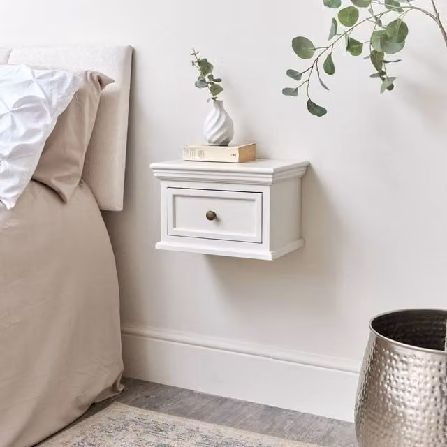 Melody Maison Daventry Ivory Wall Mounted Bedside Table