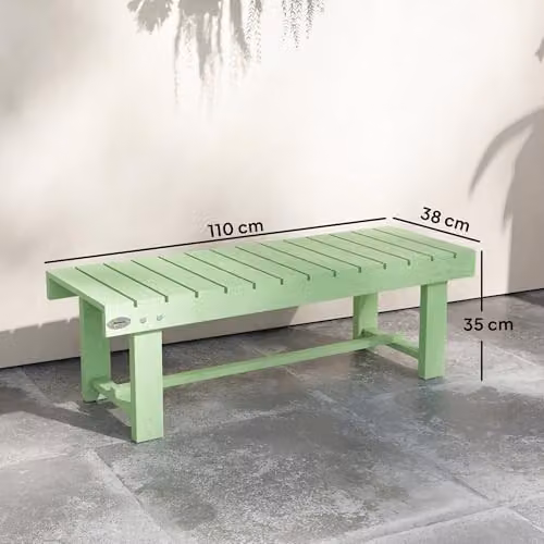 Outsunny 2 Seater Wooden Garden Bench in Light Green, W/D/H: 110 x 38 x 35 cm – 3