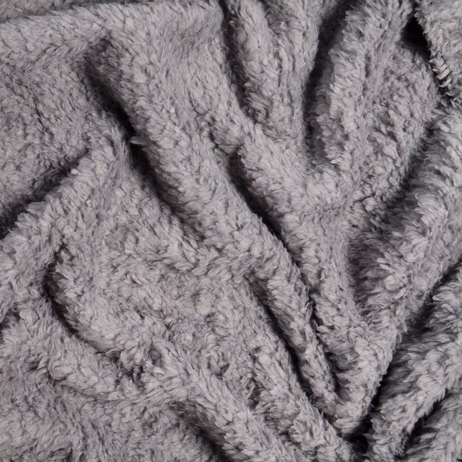 OHS Grey Fluffy Teddy Fleece Throw Blanket, W: 150 cm, D: 200 cm – 4
