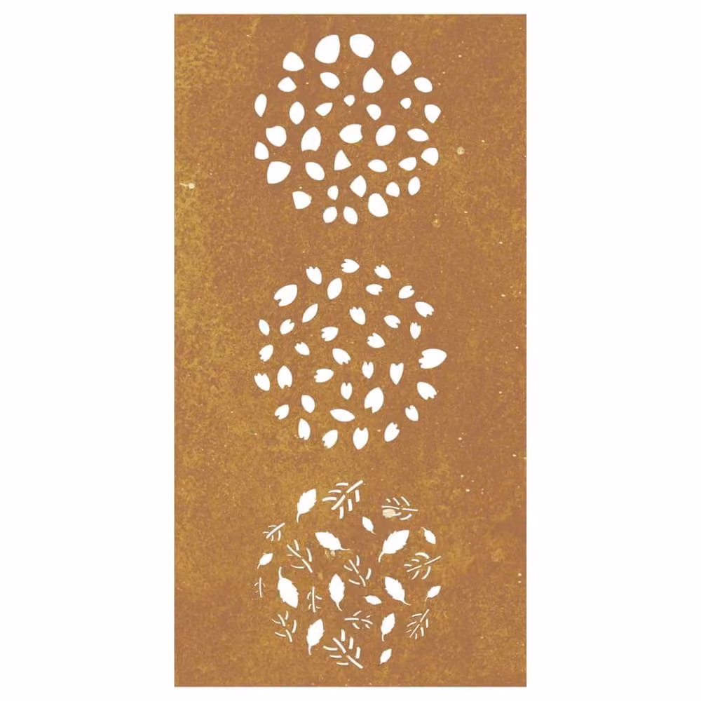 Berkfield Home Brown Corten Steel Floral Wall Decoration, W: 105 cm, H: 55 cm – 3