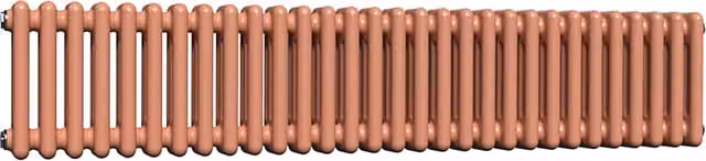Lux Heat Horizontal 3 Column Steel Radiator in Coral, W: 30 cm, H: 137 cm