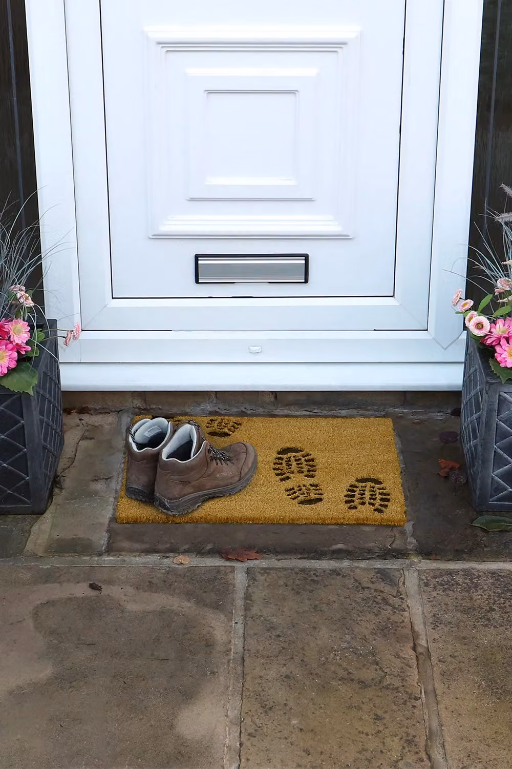 JVL Coir Doormat with Rubber PVC Backing, Graphic Design, Brown/Beige, W: 40 cm, D: 60 cm – 2
