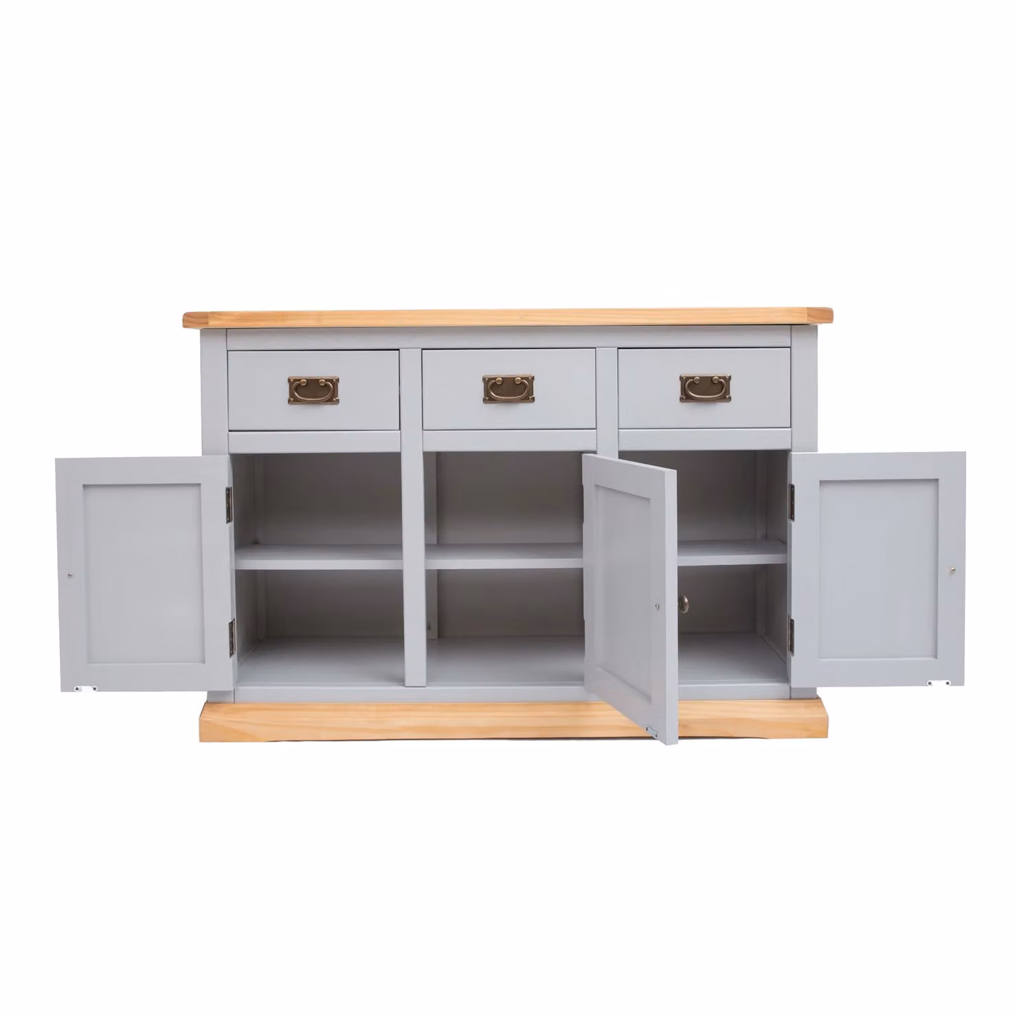 Cabinet Bits Bomporto Grey Waxed Pine 3 Door 3 Drawer Sideboard – 2