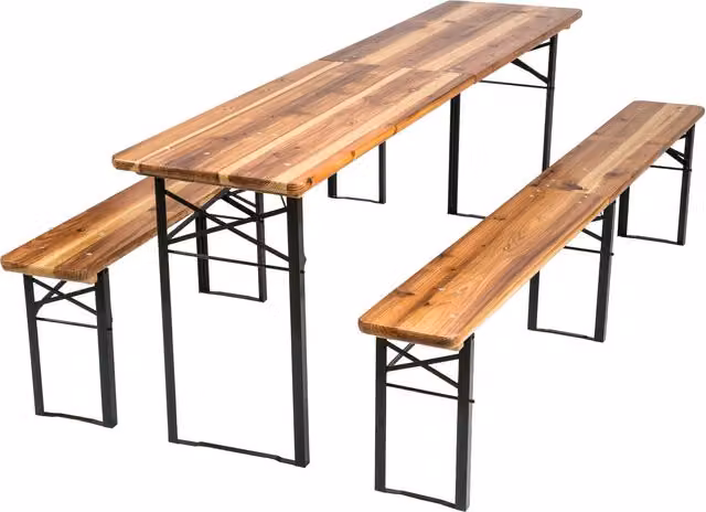 tectake Brown Wooden Folding Picnic Set