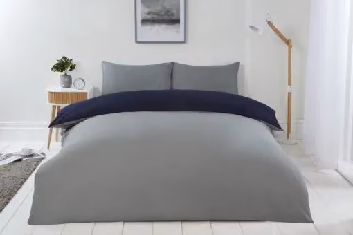New Edge Blinds Reversible Blue Microfibre Duvet Cover, W: 140 cm, H: 200 cm – 1