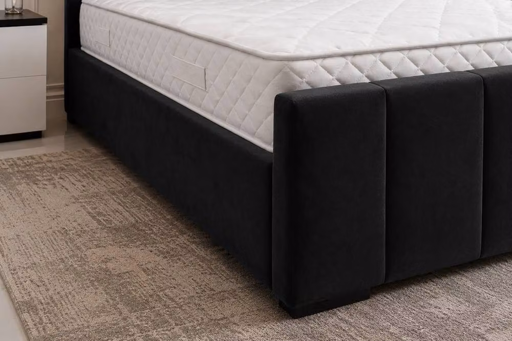 Soft Snooze Beds Art Deco Ottoman Divan Storage Bed in Grey Plush Velvet, W: 140 cm, L: 200 cm – 3