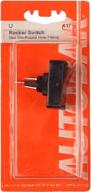 Autobar Illuminated Rocker Switch in Red and Black