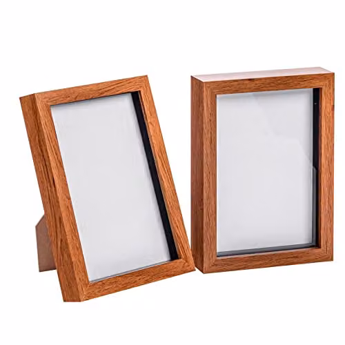 Nicola Spring Set of 2 A5 3D Shadow Box Photo Frames in Brown, W/D/H: 23.5 x 15.24 x 3.5 cm