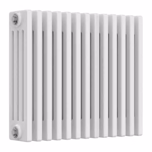 Bathroom Kingdom Reina Colona 4 Column White Steel Wall Hung Radiator H: 500 mm, W: 60.5 cm
