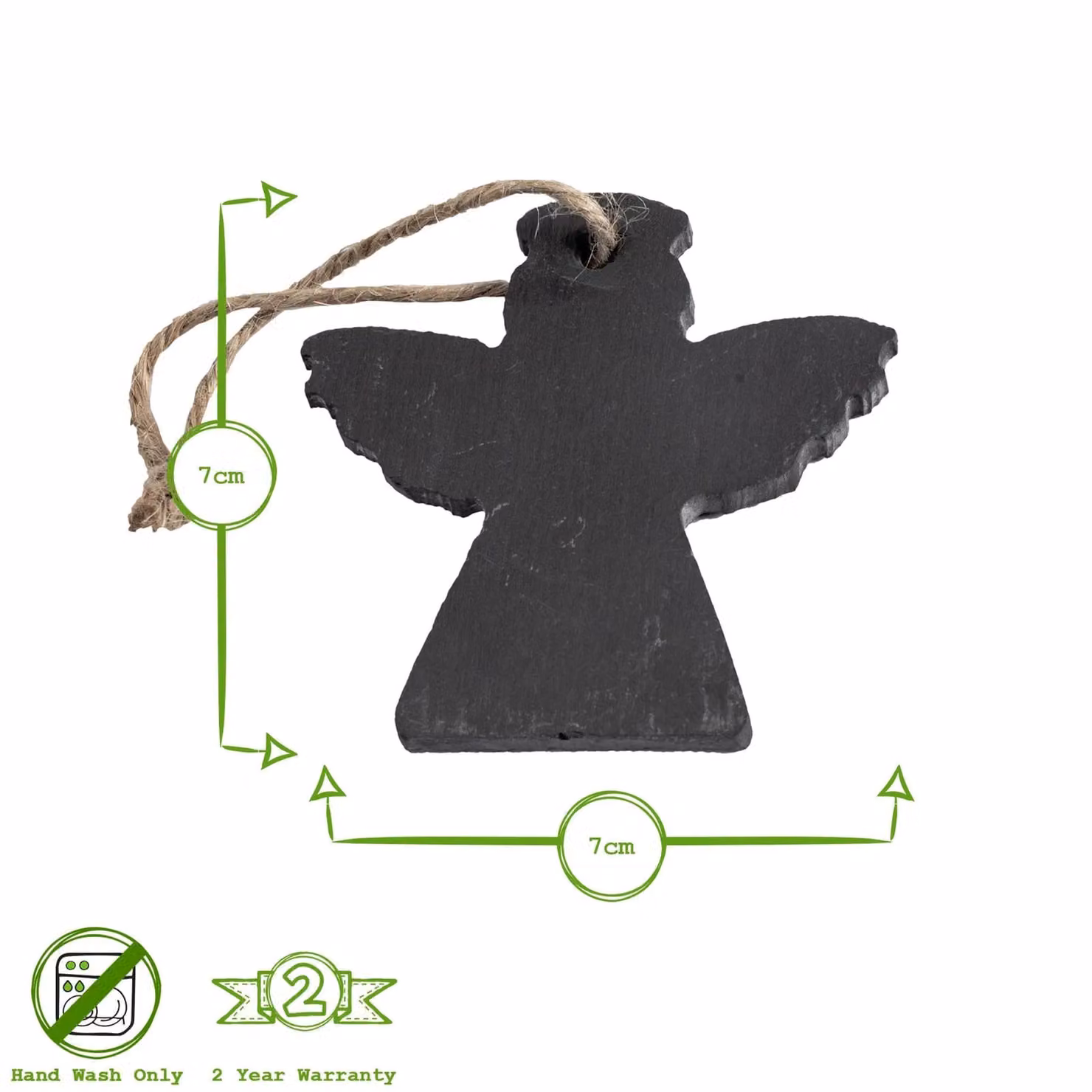 Nicola Spring Grey Slate Angel Christmas Tree Hanging Decoration, 7 x 7 cm – 2