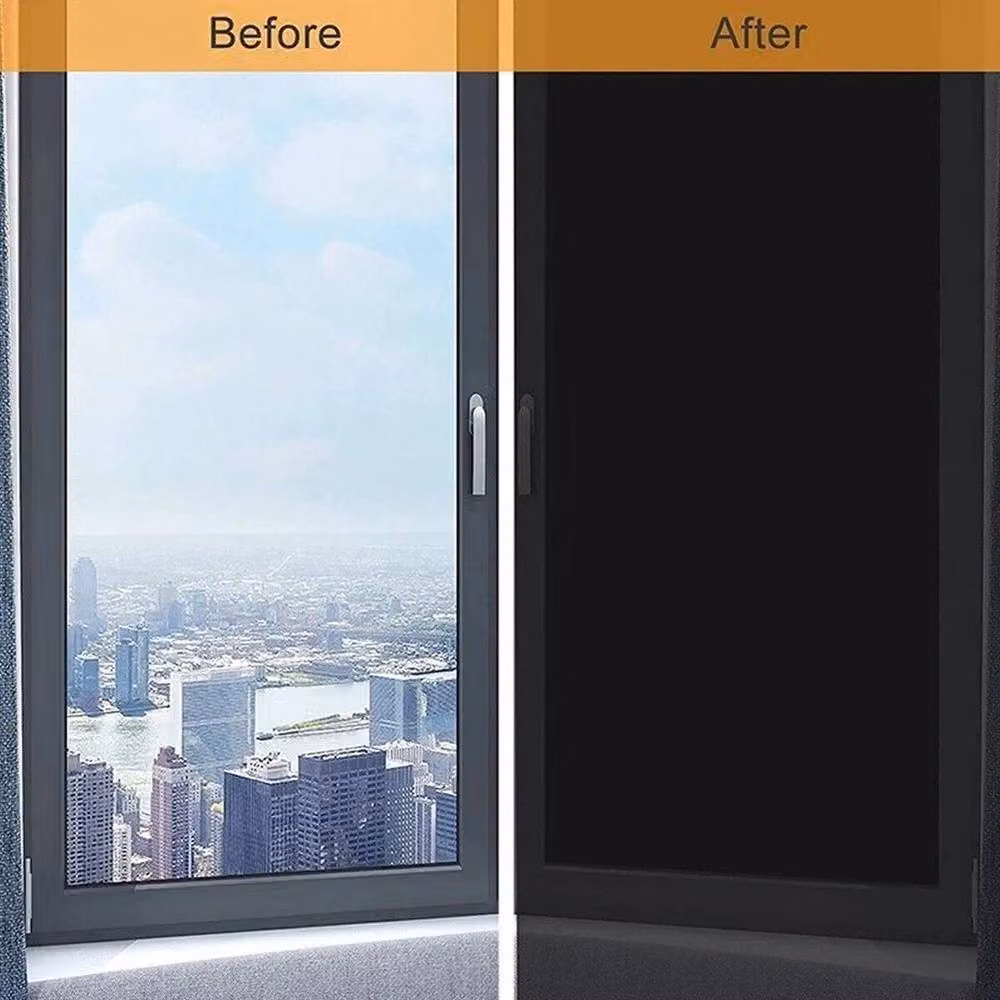 PAWNORA Blackout Blind Travel Window Cover in Black and Silver, W: 100 cm, H: 150 cm – 5