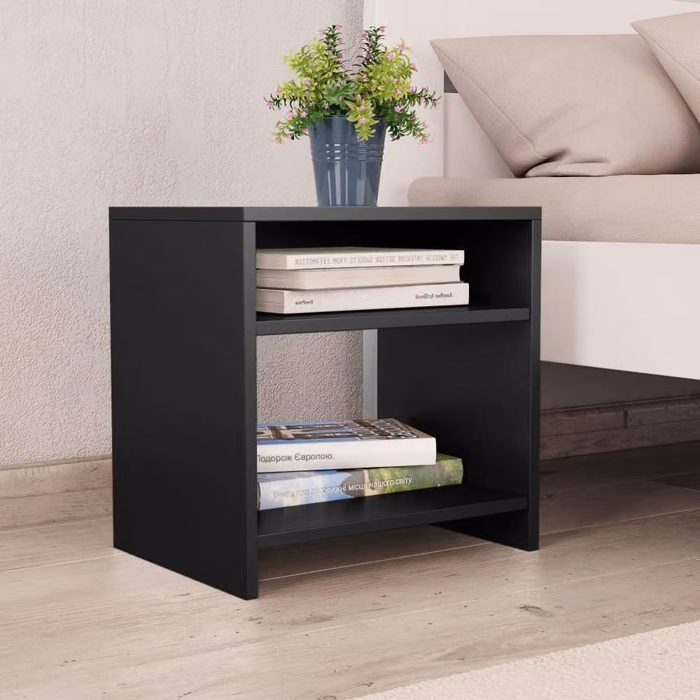 Berkfield Home Elegant Bedside Cabinets, 2 Piece Set in Black, W/D/H: 40 x 30 x 40 cm – 3