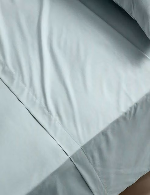 M&S Stay Cool Lyocell Rich Flat Sheet, Seafoam Green, W: 180 cm, L: 200 cm