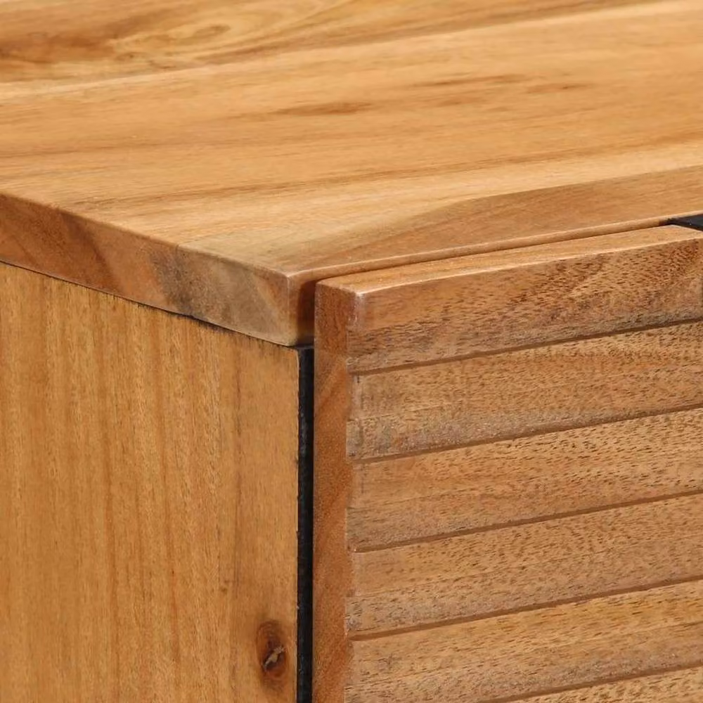 Berkfield Home Modern Geometric Acacia Wood Sideboard in Brown, W/D/H: 60 x 33 x 75 cm – 4