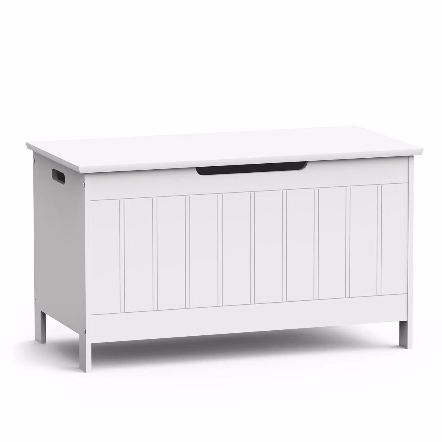 VonHaus Holbrook White Lacquered Shoe Storage Chest for Hallway and Bathroom, W/D/H: 60 x 40 x 45 cm – 2