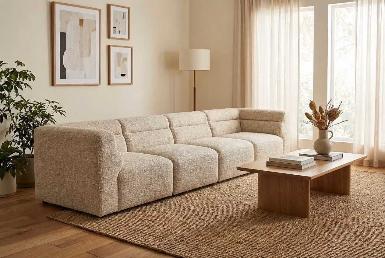 Araco Atelier Atlas 3 Seater Wicker Sofa in Beige