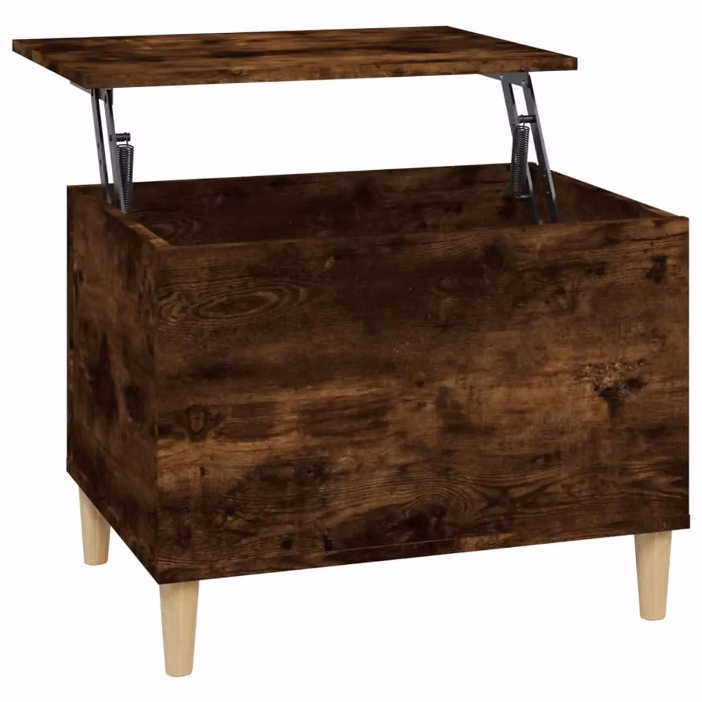 Berkfield Home Smoked Oak Coffee Table in Brown, W/D/H: 60 x 44.5 x 45 cm – 2