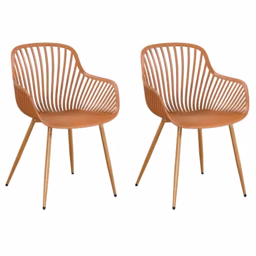 Core Products Sunray Outdoor Dining Armchairs, Set of 2 Weather-Resistant Bistro Chairs with Wooden Legs – 1
