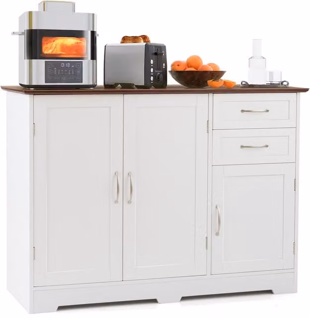 Costway Modern Buffet Sideboard and Storage Console Table in White
