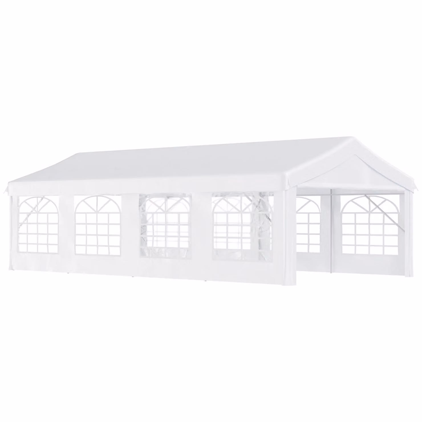 OUTSUNNY White Garden Gazebo and Portable Carport Shelter with Removable Sidewalls and Doors, W: 400 cm, D: 280 cm, H: 400 cm – 2
