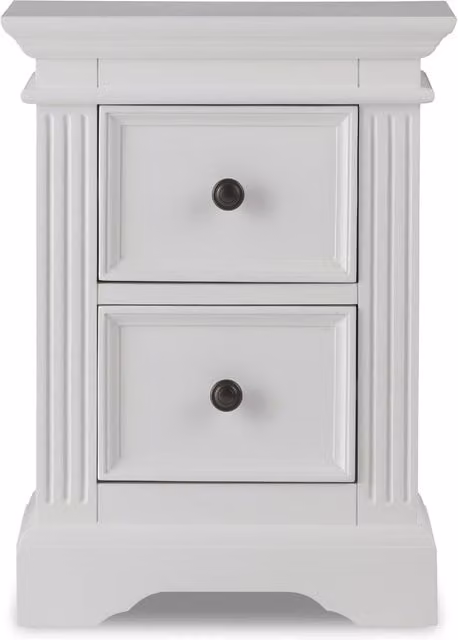 Gainsborough White Lacquered Bedside Table with 2 Drawers