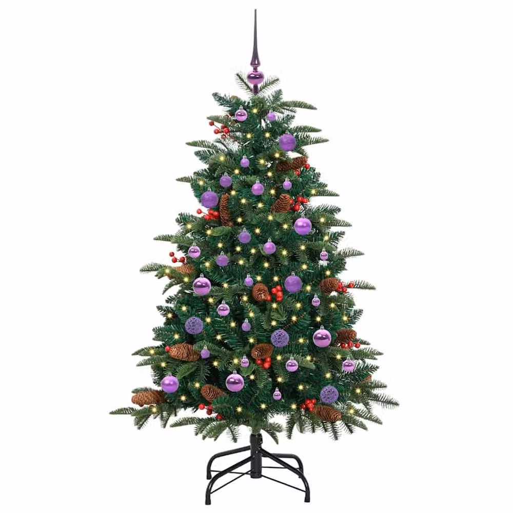 Berkfield Home Artificial Christmas Tree with 150 LEDs and Stand, Green, Height: 150 cm – 3