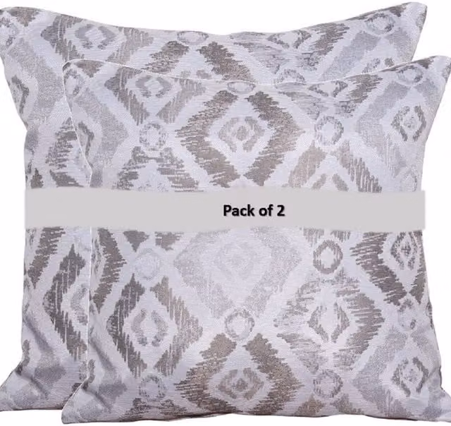 Royalcraft Pair of Grey Floral Square Scatter Cushions