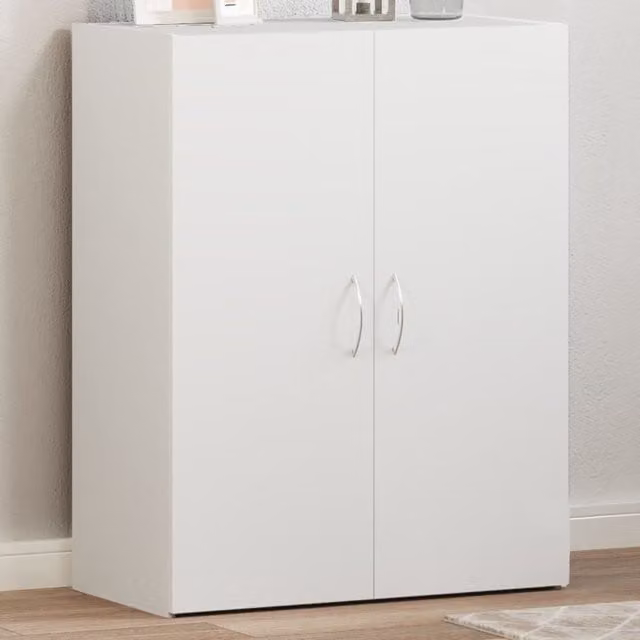 Berkfield Home White Freestanding File Cabinet with Hinged Doors and Internal Shelves, W/D/H: 60 x 32 x 77.5 cm – 1