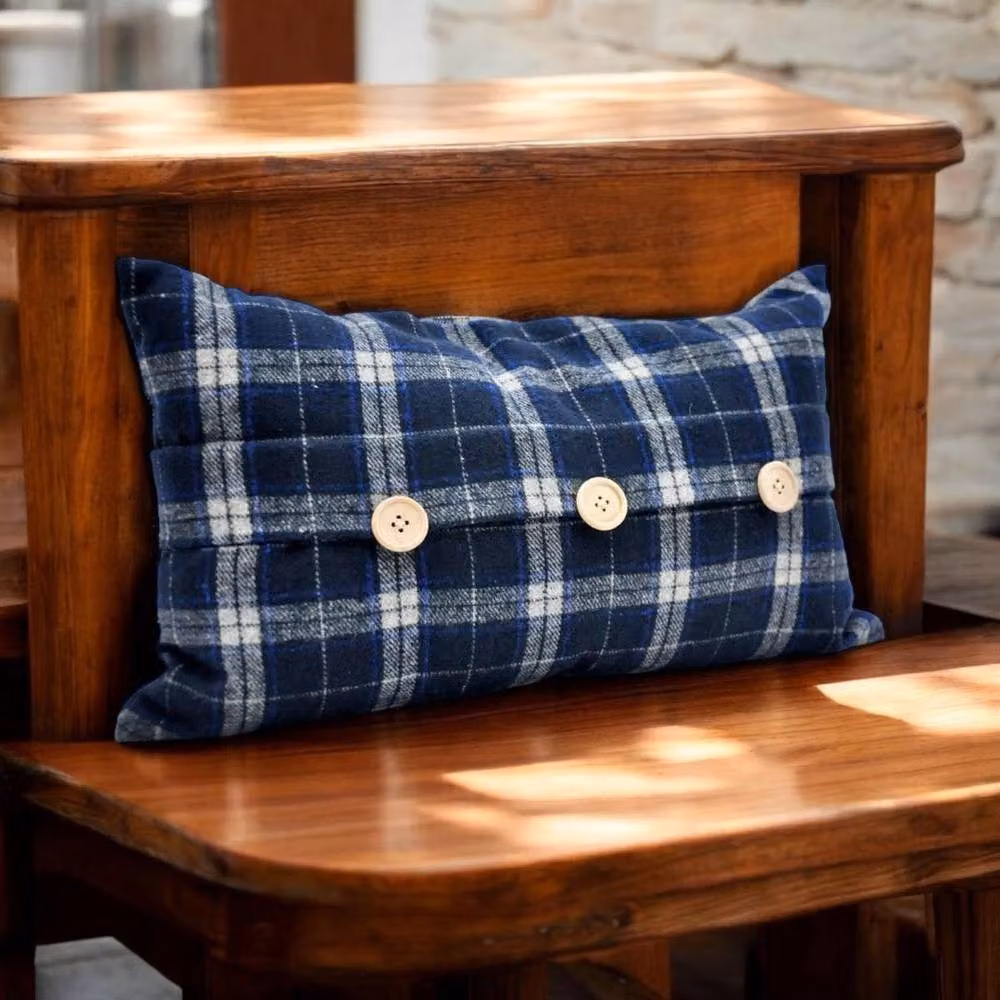 Minster Blue Rectangular Cushion Cover, W: 50 cm, H: 30 cm – 4