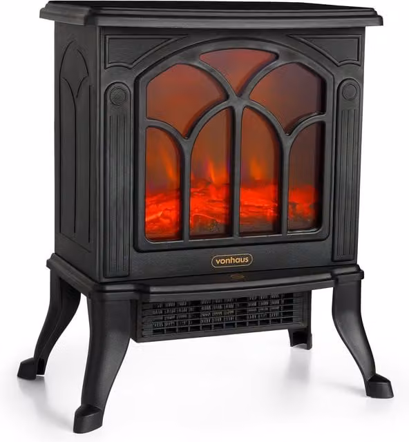 VonHaus 1500W Electric Stove Heater in Black – 1