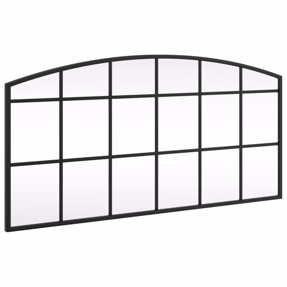 Berkfield Home Black Metal and Glass Wall Mirror, W: 80 cm, H: 40 cm – 3