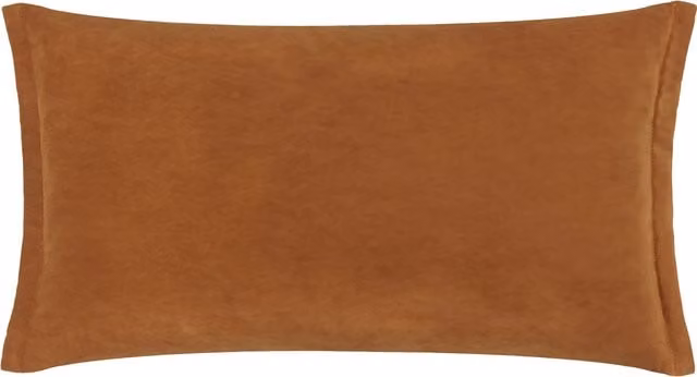 Make It A Home Merton Rectangular Velvet Cushion in Brown and Orange