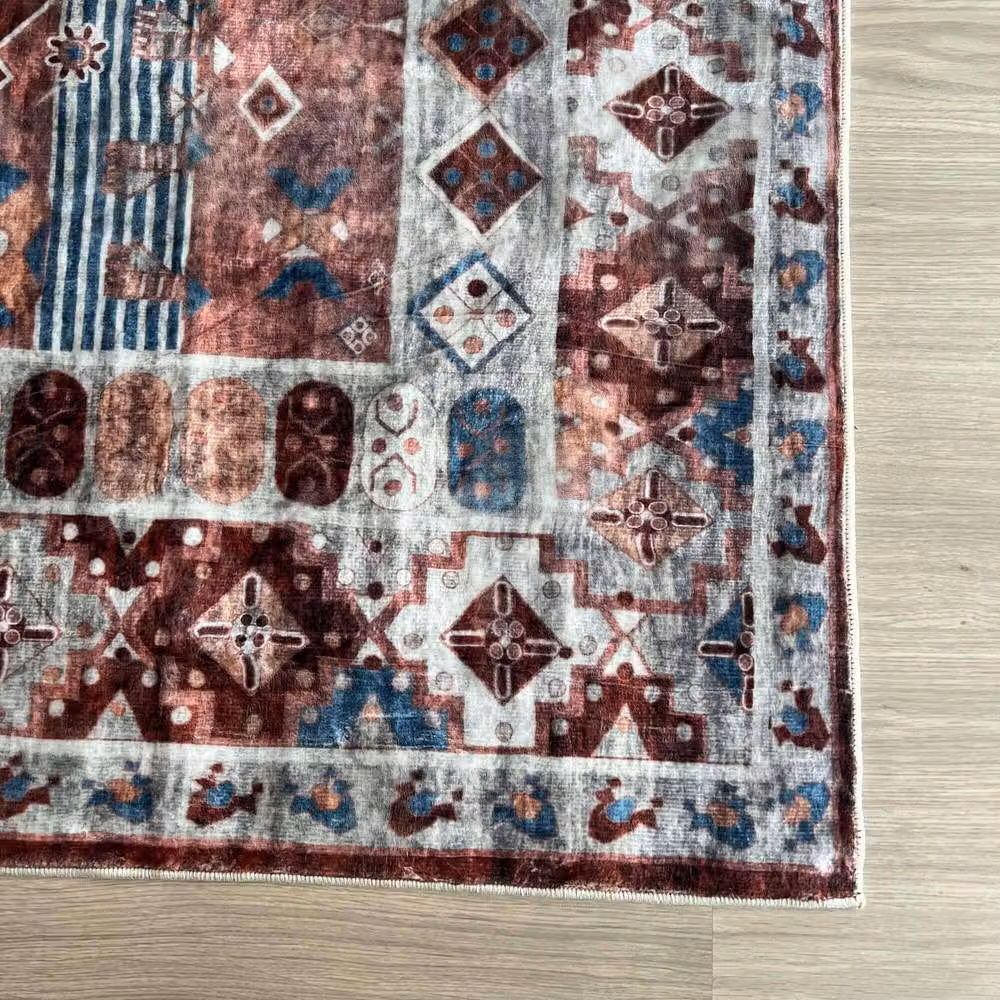 THE RUGS Atlas Collection Vintage Oriental Red Washable Non-Slip Polyamide Rug, W/D/H: 160 x 120 cm – 3