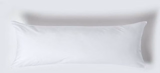 Homescapes White Egyptian Cotton 200 Thread Count Percale Body Pillowcase – 1