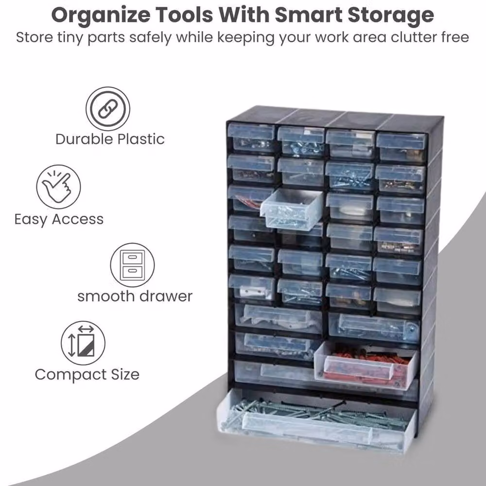 SPETLEK 30 Drawer Multi Drawer Storage Cabinet in Black for Home or Garage – 5