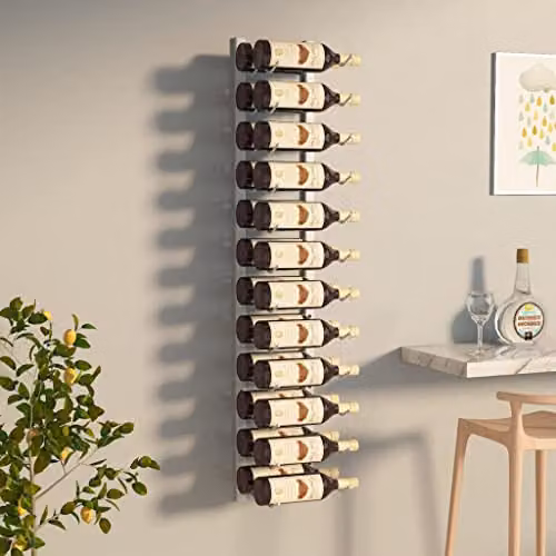 vidaXL Wall Mounted White Metal Wine Rack for 24 Bottles – 2
