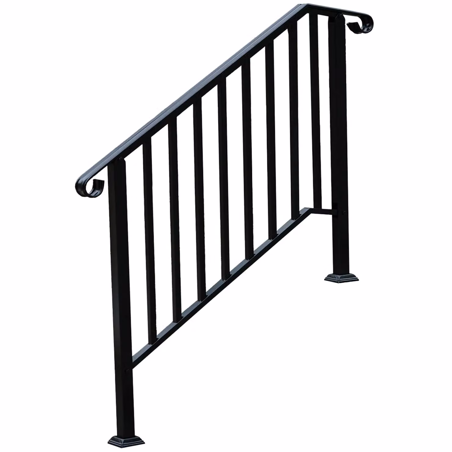 Gr8 Garden Black Steel Round Handrail for 3 Steps Garden Stairs – 2