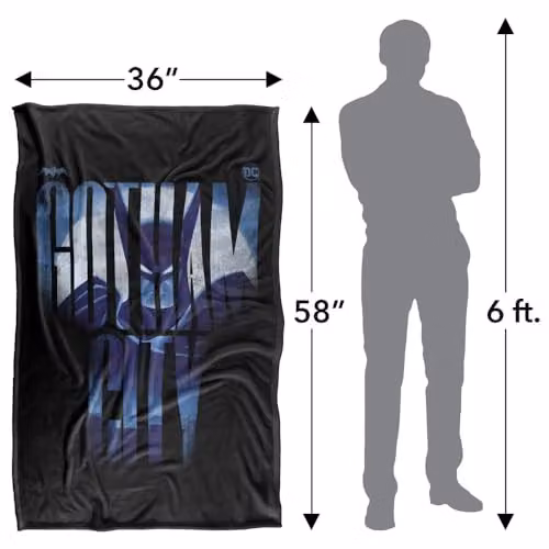 Warner Bros. Batman Caped Crusader Gotham City Silky Touch Super Soft Fleece Throw Blanket, Multicolour – 4