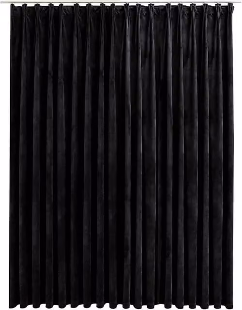 Berkfield Home Blackout Velvet Curtain with Hooks, Black, W: 290 cm, H: 245 cm