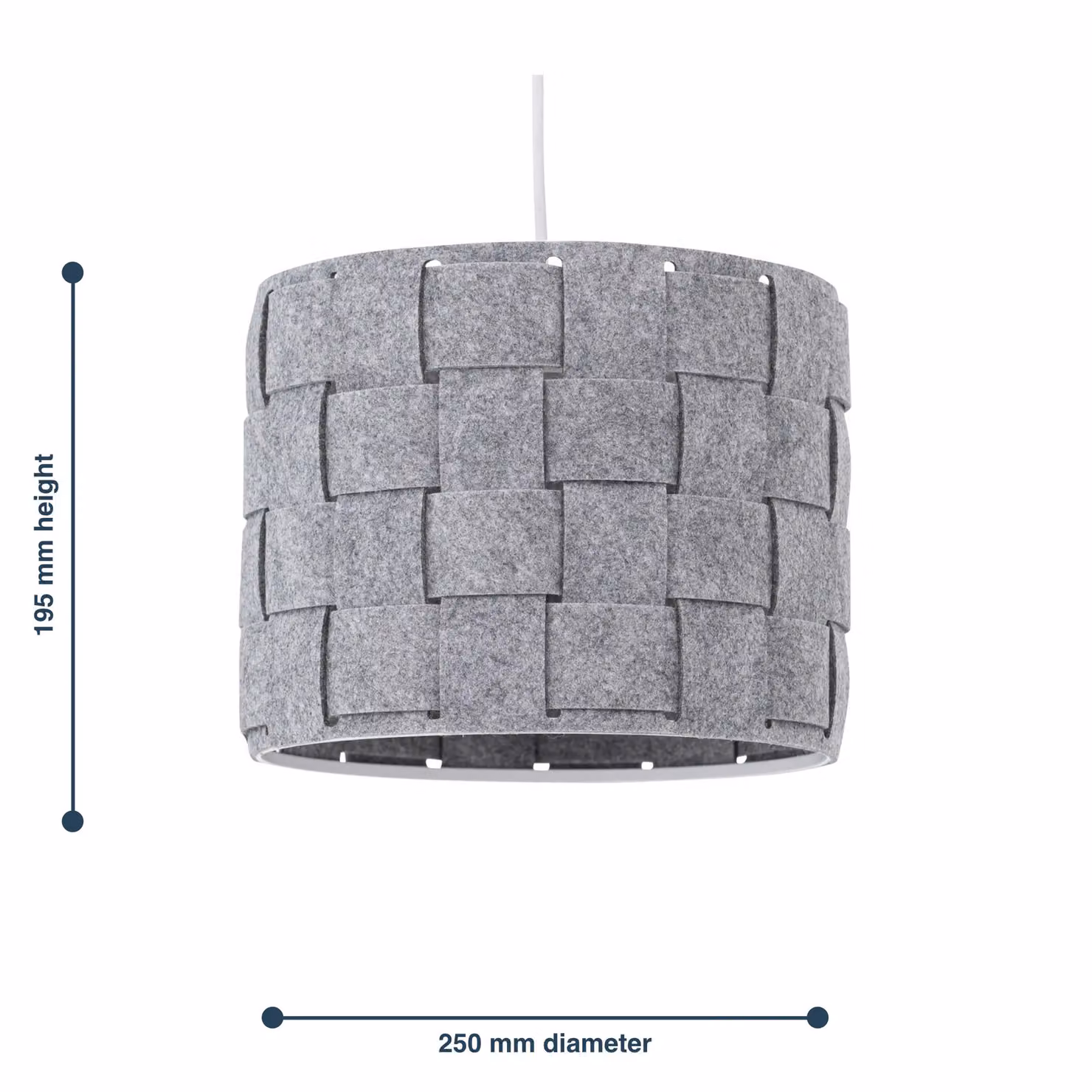 First Choice Lighting Warner Grey Felt Weave Easy Fit Pendant Shade – 4