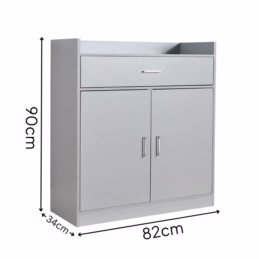 Home Source 2 Door Shoe Storage Cabinet in Grey – 3