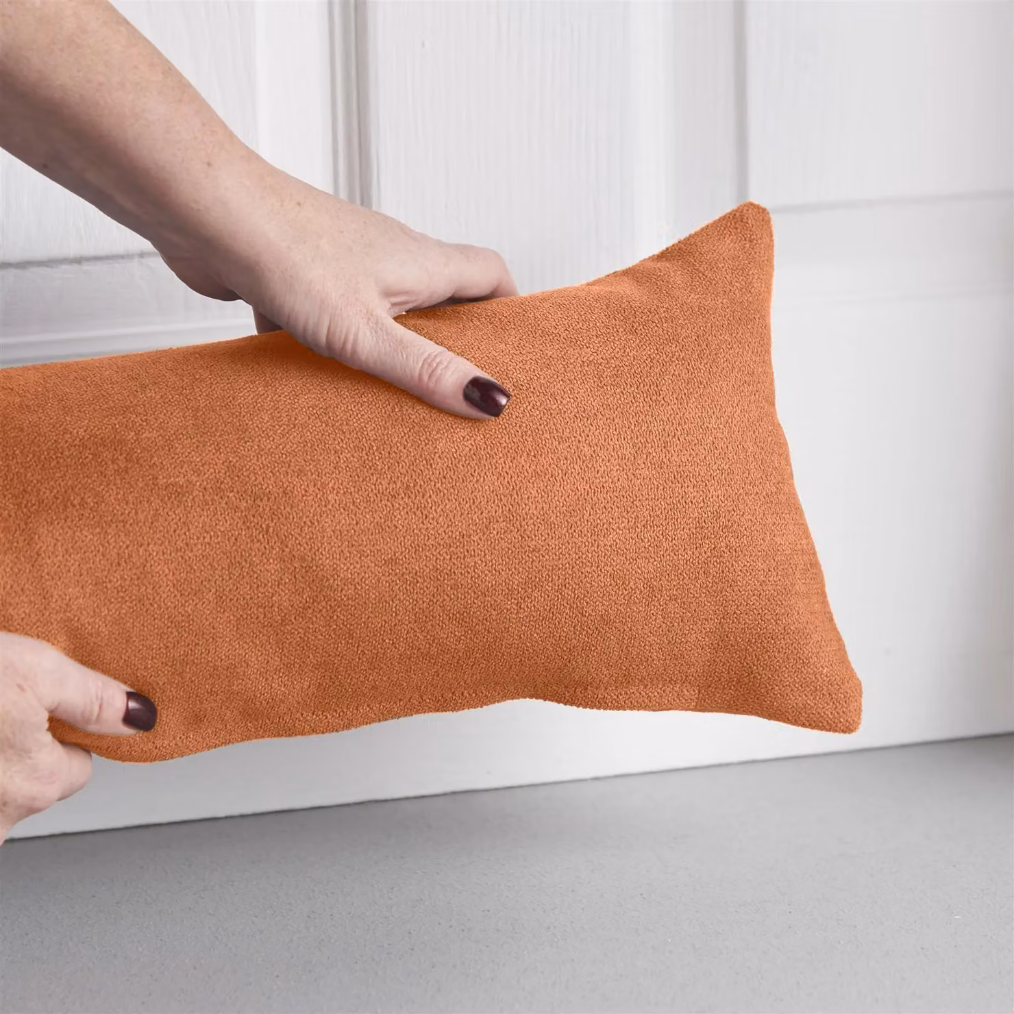 Luxury Living Terrys Chenille Draught Excluder in Orange, W: 90 cm, H: 15 cm, D: 15 cm – 2