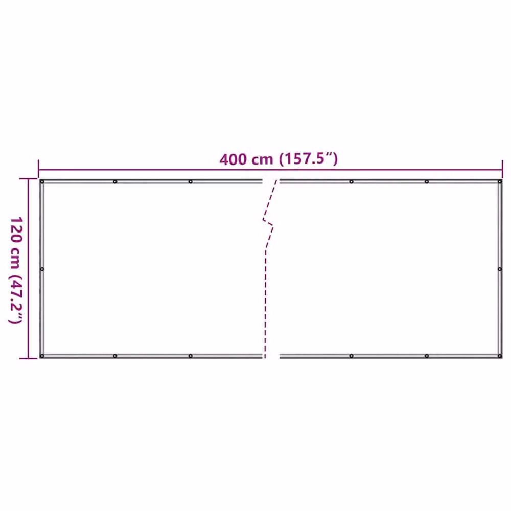 Berkfield Home Durable Anthracite Balcony Privacy Screen, W: 400 cm, H: 120 cm – 5